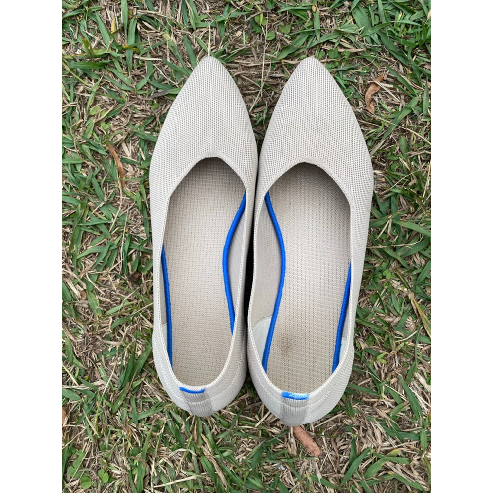 Frank Mully Beige Knit Pointed Toe Flats 9.5 Minimalist Quiet Luxury Neutral - Picture 3 of 9